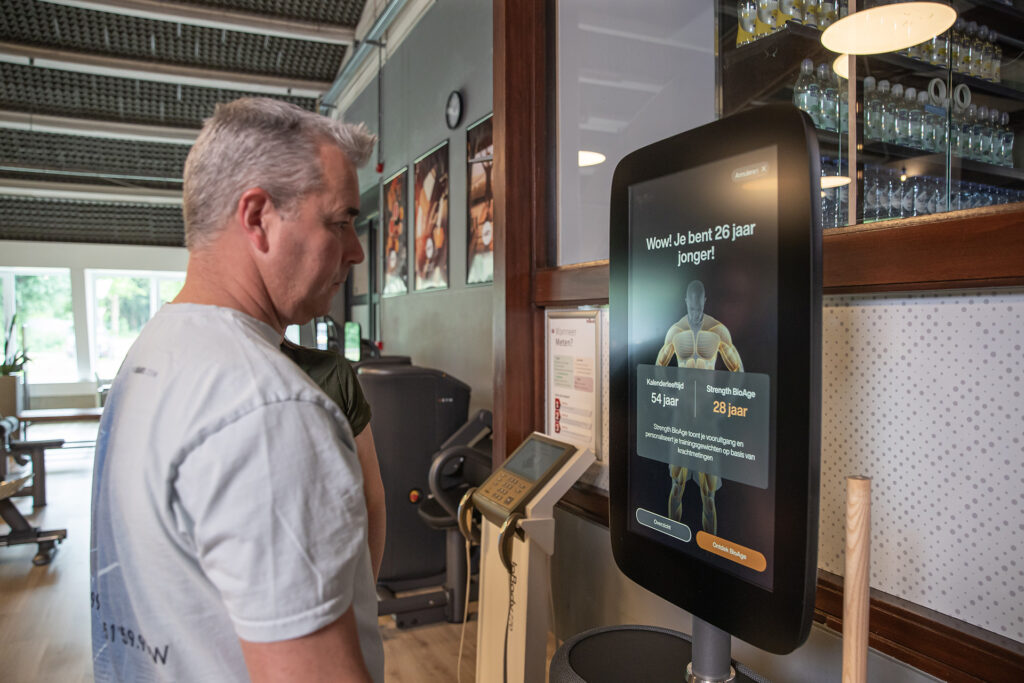 De resultaten van de Fitness Hub meting waar de sporter zijn uitslag ziet.
